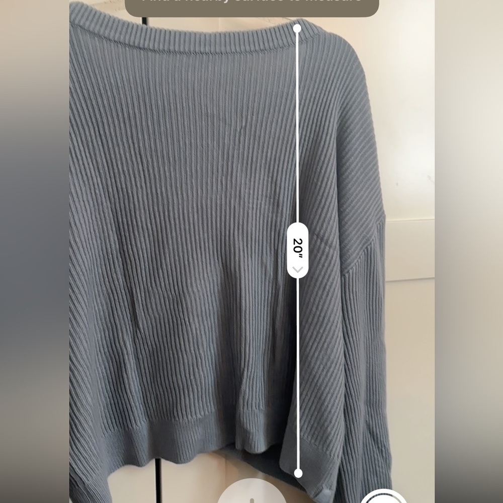 Lululemon Reversible Crossover Sweater Size 10 Blue Cashmere Blend Cozy Athletic - Picture 5 of 7